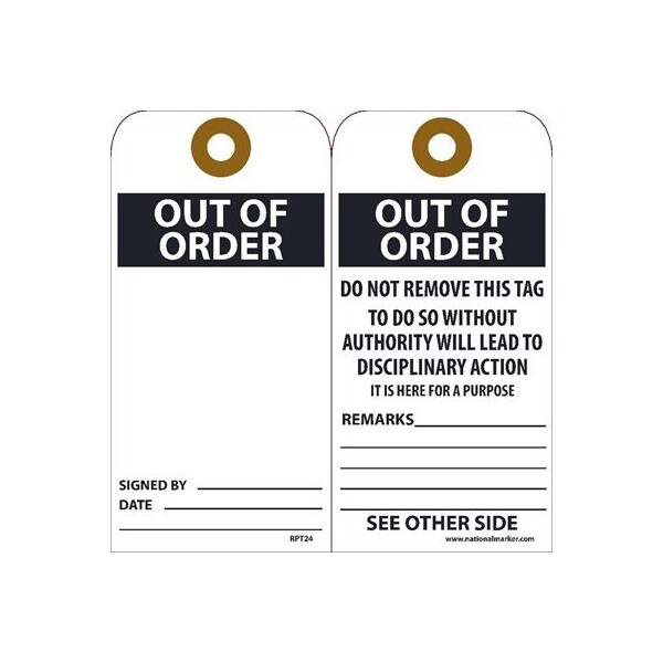 Nmc Out Of Order Tag, Pk25 RPT24G - main